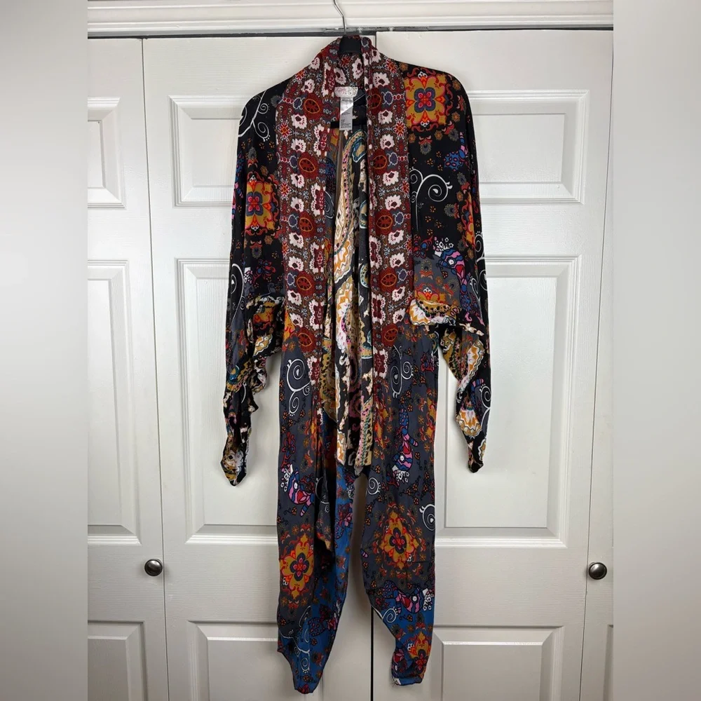 Free People Marley Mixed Print Little Wing Boho Kimono One size - Picture 2 of 9